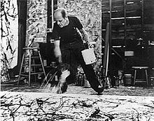 Jackson Pollock beim Malen